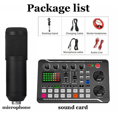 Streaming Microphone Kit with Audio Mixer and Condenser Microphone, Podcast Microphone Set for Livestreaming,Podcasting