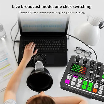 Streaming Microphone Kit with Audio Mixer and Condenser Microphone, Podcast Microphone Set for Livestreaming,Podcasting