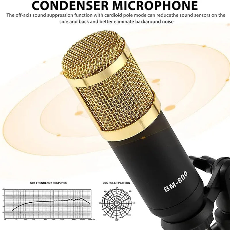 Streaming Microphone Kit with Audio Mixer and Condenser Microphone, Podcast Microphone Set for Livestreaming,Podcasting