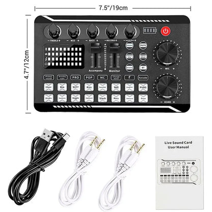 Streaming Microphone Kit with Audio Mixer and Condenser Microphone, Podcast Microphone Set for Livestreaming,Podcasting